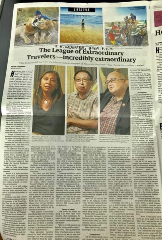 Inquirer Lifestyle League of Extraordinary travellers