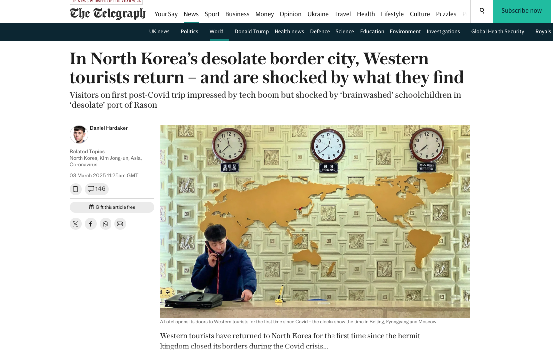 The Telegraph North Korea Rason Western Tourists return