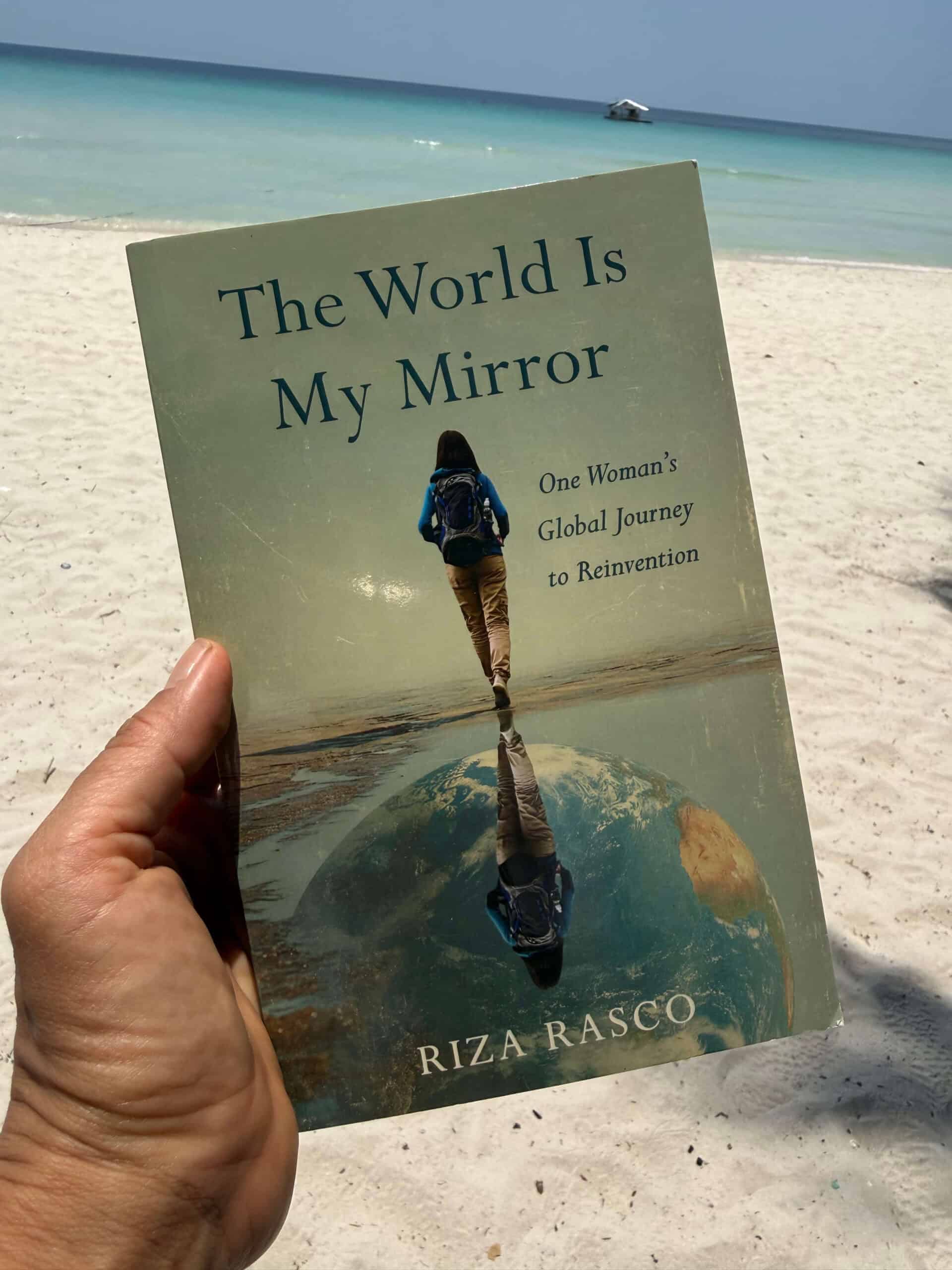 The World is My Mirror book at the beach